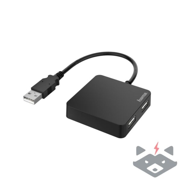 USB хъб HAMA-200121, 4 портов, USB 2.0, 480 Mbit/s,/черен/