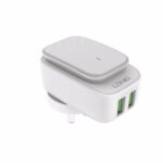 ЗАРЯДНО С ЛАМПА И ДВА ПОРТА 220V + LED LAMP LDNIO A2205 type C - Image 5