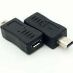 Адаптер Mini Usb мъжки към Micro usb женски /черно/