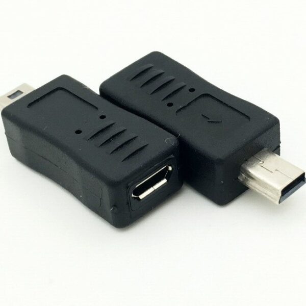 Адаптер Mini Usb мъжки към Micro usb женски /черно/
