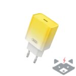 Мрежово зарядно XO CE18 1Type-C PD/QC 30W /жълто-бяло/ - Image 2