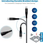 Philips - USB-C към USB-C кабел с оплетка 3.0 конектор 2 м /DLC5206C/00/черен/ - Image 2