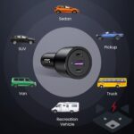 12-24V 69W Зарядно за кола UGREEN CD239, USB, 2xUSB-C, PD (черно) - Image 8