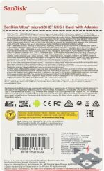 64GB Карта Памет SANDISK Ultra microSD Adapter 100MB - Image 2