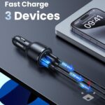 12-24V 69W Зарядно за кола UGREEN CD239, USB, 2xUSB-C, PD (черно) - Image 2