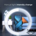 RGB селфи лампа LED Ring Stream със стойка за мобилен телефон + статив черен - Image 5