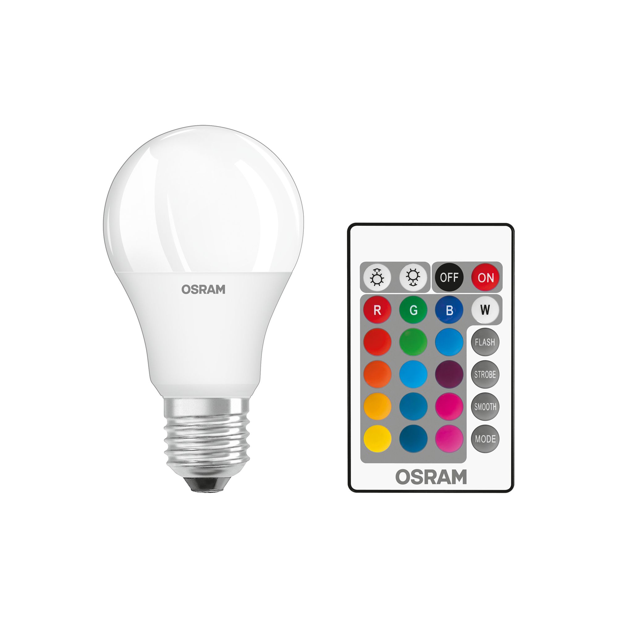 92934584_593806504678085_5288548241229479936_o Крушка LED RGB Osram A60, С дистанционно управление, E27, 9W (60W), 806 лумена - Image 1