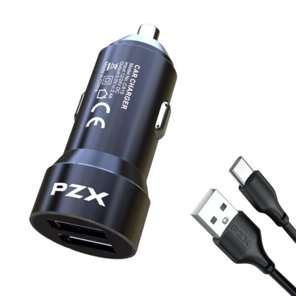 12V-24V Зарядно у-ство PZX C915 2USB 2.4A Type C