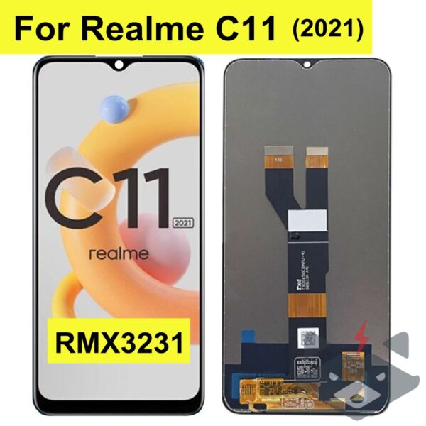 Realme C11 2021 LCD Оригинален дисплей / RMX3231/ без рамка / черен / Service pack