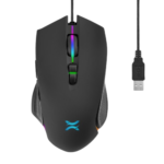 Мишка Noxo SOULKEEPER, оптична, 6400 dpi, USB, черна, 7 бутона, сензор Sunplus 6651 RGB