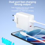 220V Зарядно PZX P57 PD Charge 100W съвместимо + кабел C /бяло/ - Image 2