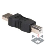 Адаптер USB A мъжки към USB B мъжки /черно/