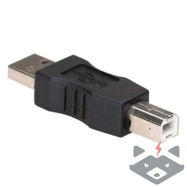 Адаптер USB A мъжки към USB B мъжки /черно/