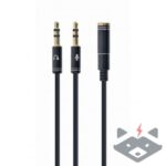 Кабел 3.5мм 4 Pin към 2*3.5мм м- 0.2м HQ