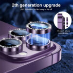 Apple iPhone 13 mini Metal Camera Lens Протектор за камера High Quality /розови с камъни/ - Image 9