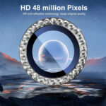 Apple iPhone 13 mini Metal Camera Lens Протектор за камера High Quality /розови с камъни/ - Image 2