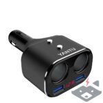 Разклонител за кола L01 12/24V 2 запалки + 2 USB- 2.1A с дисплей - Image 3
