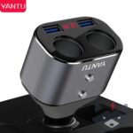 Разклонител за кола L01 12/24V 2 запалки + 2 USB- 2.1A с дисплей