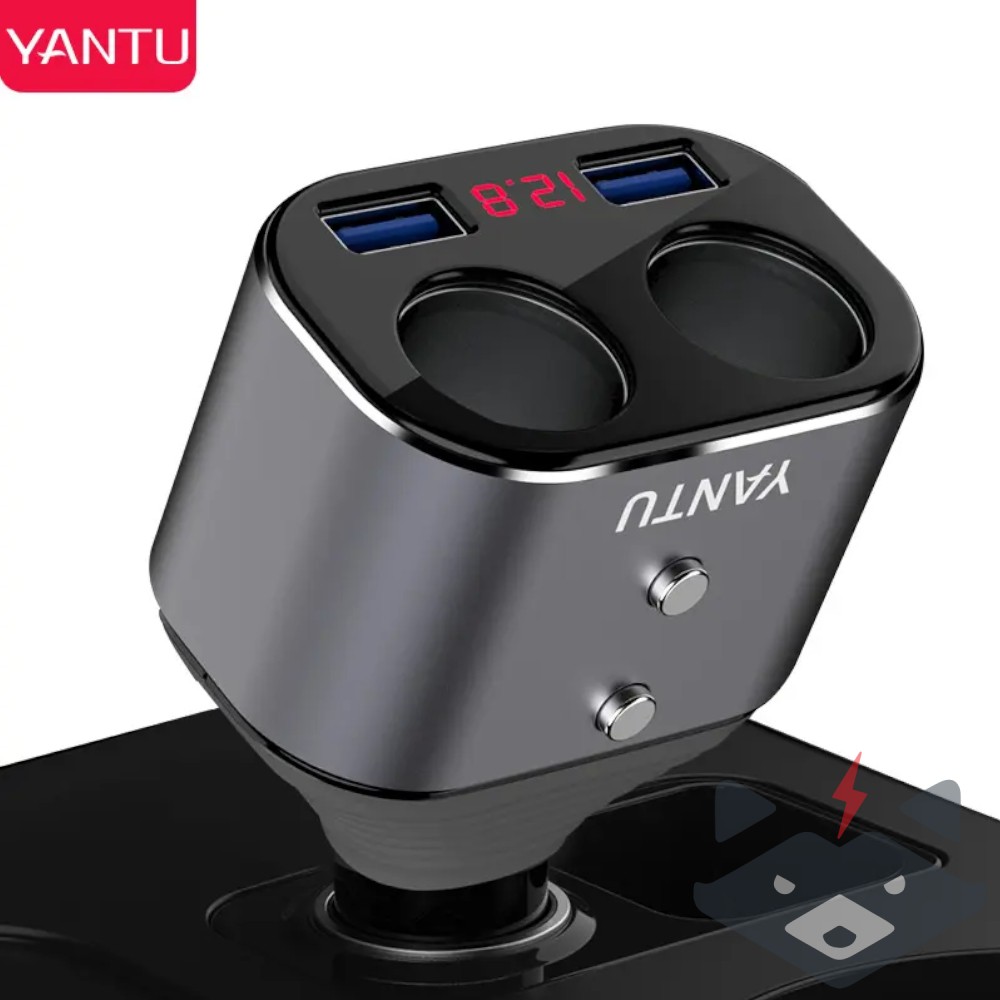 l01-3 Разклонител за кола L01 12/24V 2 запалки + 2 USB- 2.1A с дисплей - Image 1