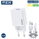 Зар. у-ство 220V PZX P28 2.4A с кабел /Micro USB/