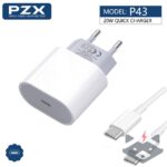 220V Зарядно Type C PZX P43 PD 20W + кабел Type C