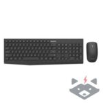 Комплект безжични клавиатура и мишка Philips с кръгли бутони и мишка C323 /черен/