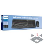 Комплект безжични клавиатура и мишка Philips с кръгли бутони и мишка C323 /черен/ - Image 4