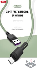 Кабел USB - Type-C, XO, 5A, 1m, NB-Q166 /черен/ - Image 3