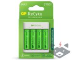 GP ReCyko 4-слот E411 USB зарядно устройство +4 батерии 2100mAh AA