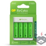 GP ReCyko 4-слот E411 USB зарядно устройство +4 батерии 2100mAh AA