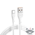 Кабел за данни/зареждане USB към USB Type-C PZX S-06 5A - 1м /бял/