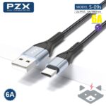 6A - USB – Type C 1m PZX S-09s Кабел  /черен/