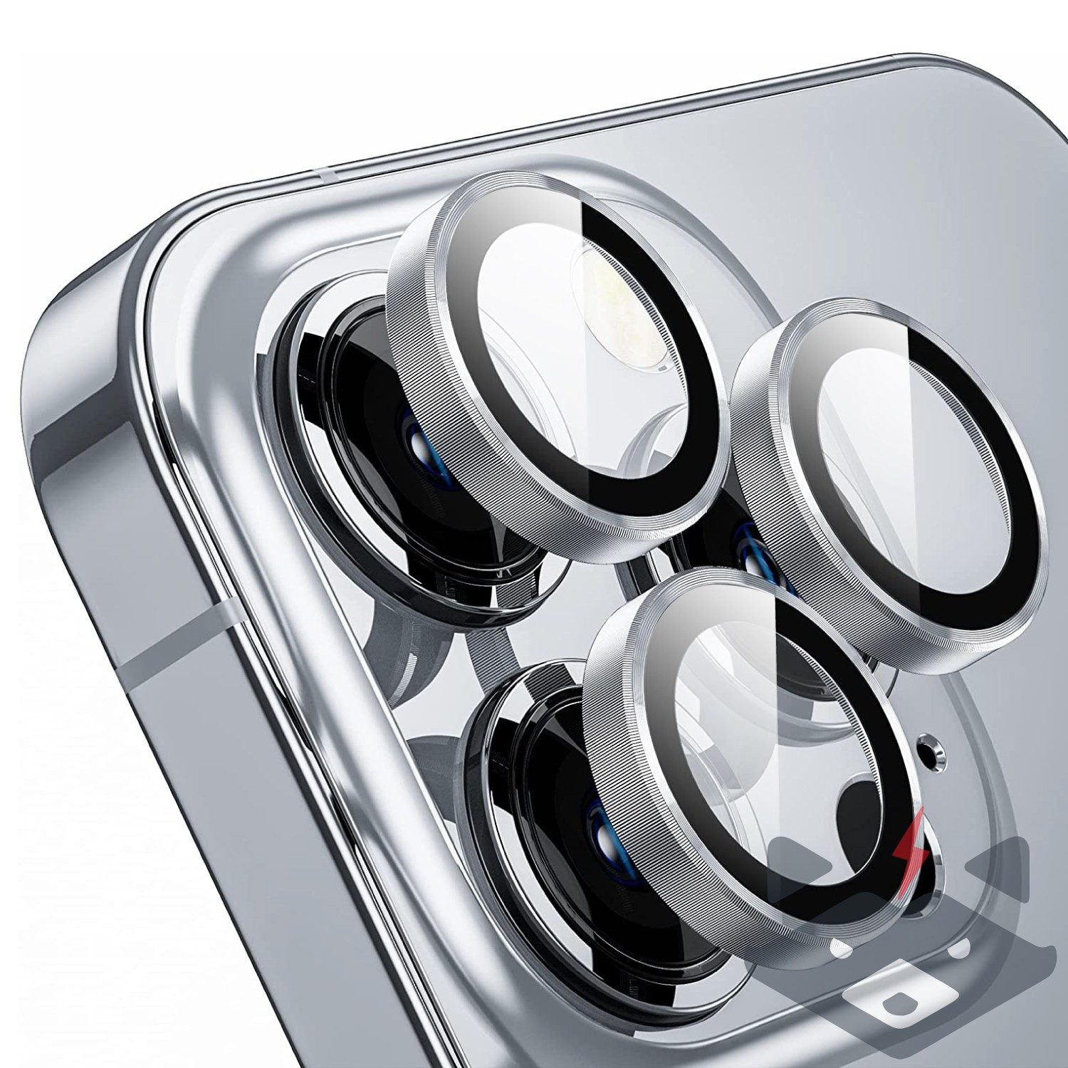 silver-metal-camera-lens iPhone 15 Pro Max Metal Camera Lens Протектор за камера High Quality /сребрист/ - Image 1