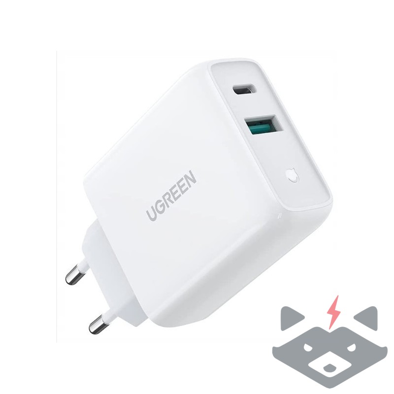 ugreen-zaryadno-220v-1xusb-c-1xusb-a-38w-byal-1 Ugreen CD170 36W Зарядно устройство /бяло/ - Image 1