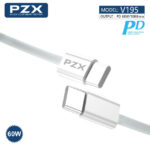 Кабел Type C – Type C PZX V195 PD 60W (за Ip15) 1m /бял/ - Image 4