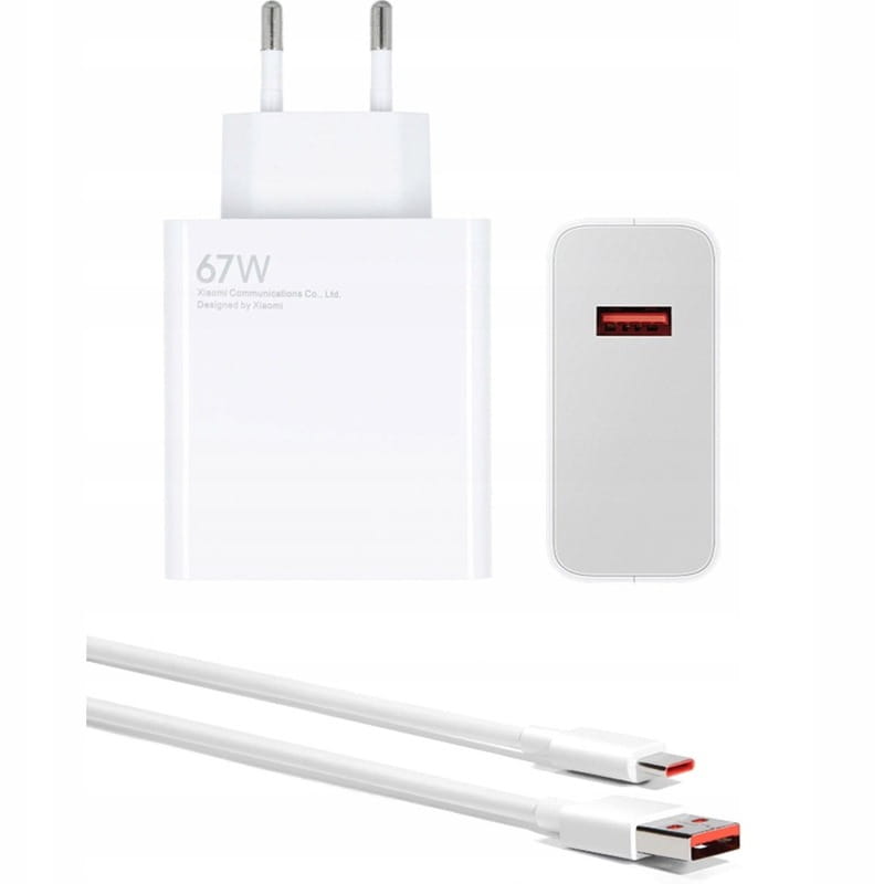 vensfon-67w Зарядно устройство Xiaomi 67W HyperCharge Combo (Type-A) с USB-C кабел, бяло BHR9465EU - Image 1
