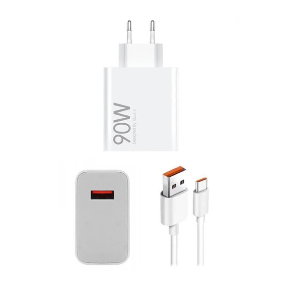 90W Xiaomi 220V, USB-A, кабел A-C Original /бял/ - MDY-15-EK