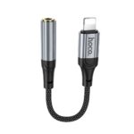 Адаптер AUX Lightning към Jack 3,5 мм Hoco LS36A - 0,12 м /метално сив/