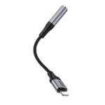 Адаптер AUX Lightning към Jack 3,5 мм Hoco LS36A - 0,12 м /метално сив/ - Image 3