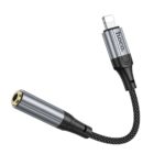 Адаптер AUX Lightning към Jack 3,5 мм Hoco LS36A - 0,12 м /метално сив/ - Image 5