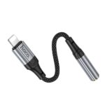 Адаптер AUX Lightning към Jack 3,5 мм Hoco LS36A - 0,12 м /метално сив/ - Image 6