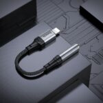 Адаптер AUX Lightning към Jack 3,5 мм Hoco LS36A - 0,12 м /метално сив/ - Image 7