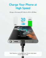 Кабел Anker 322 USB-C към USB-C, 60W, 1.8м, черен - Image 6