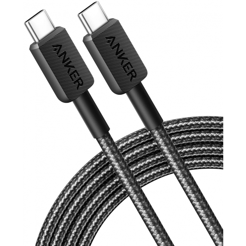 vensfon-anker.1 Кабел Anker 322 USB-C към USB-C, 60W, 1.8м, черен - Image 1