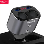 Разклонител за кола Yantu L01 12/24V 2 запалки + 2 USB- 2.1A с дисплей - Image 3
