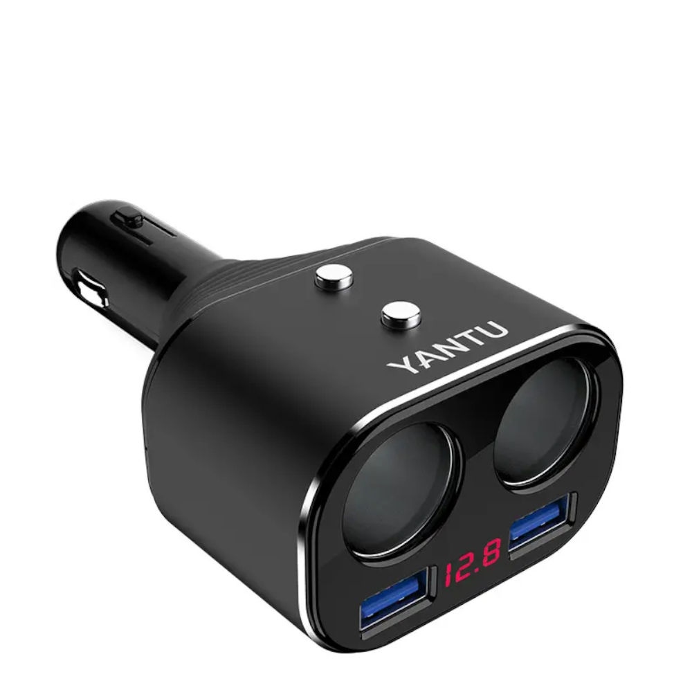 vensfon-c01 Разклонител за кола Yantu L01 12/24V 2 запалки + 2 USB- 2.1A с дисплей - Image 1