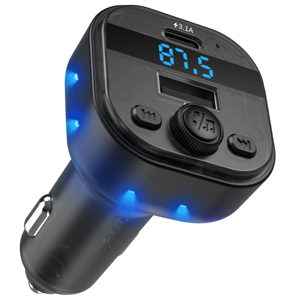 vensfon-c1.2 FM трансмитер Bluetooth C1, Амбиентно осветление - Image 1