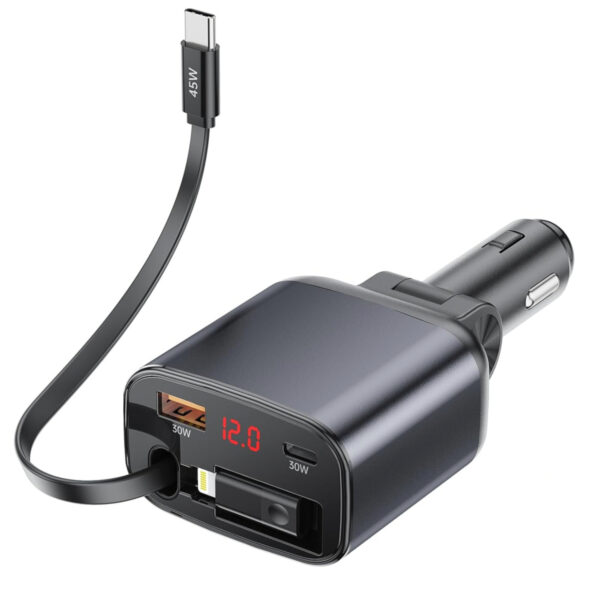 12/24V Зарядно за кола Yantu C42 Type C кабел + USB f+ Type C f 105W