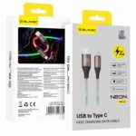 USB-A към USB-C кабел Blavec ,60W, QC 3.0, 1m (CNE-UC3L1), светещ - Image 7