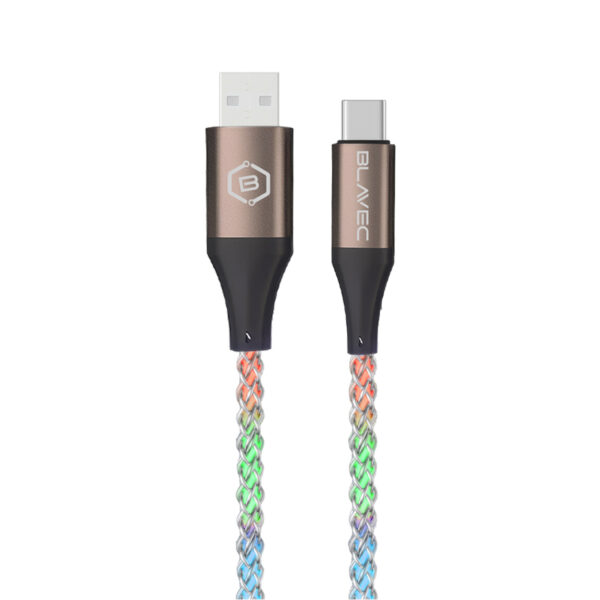 USB-A към USB-C кабел Blavec ,60W, QC 3.0, 1m (CNE-UC3L1), светещ